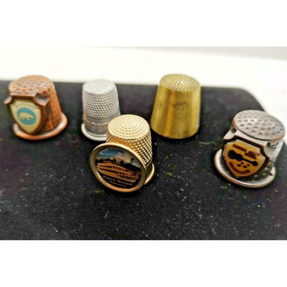 Vintage Metal Thimbles Lot of 5 See photos and details - Picture 4 of 11